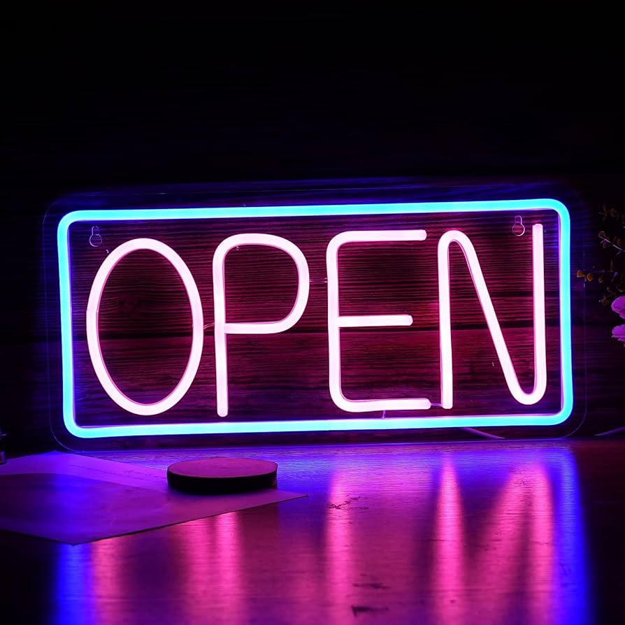 Amazon.co.jp: OPENネオンサイン LED オープンネオン看板 調光可能