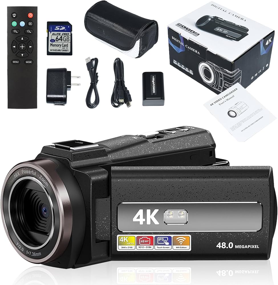 Amazon | デジタル ビデオカメラ 4K DVビデオカメラ 4800万画素 防震