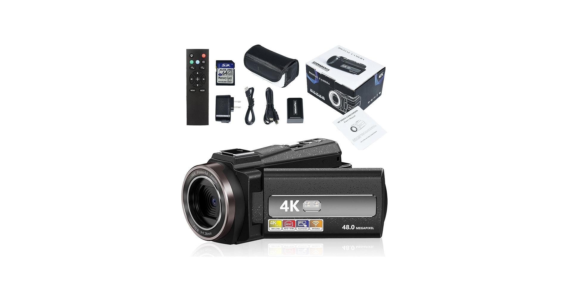 Amazon | デジタル ビデオカメラ 4K DVビデオカメラ 4800万画素 防震