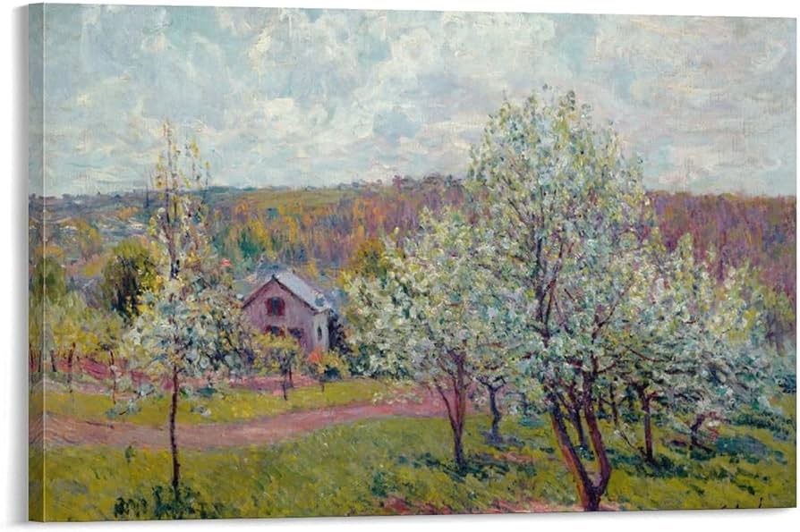 Amazon.co.jp: パリの春、リンゴの花、1879年 アルフレッド・シスレー