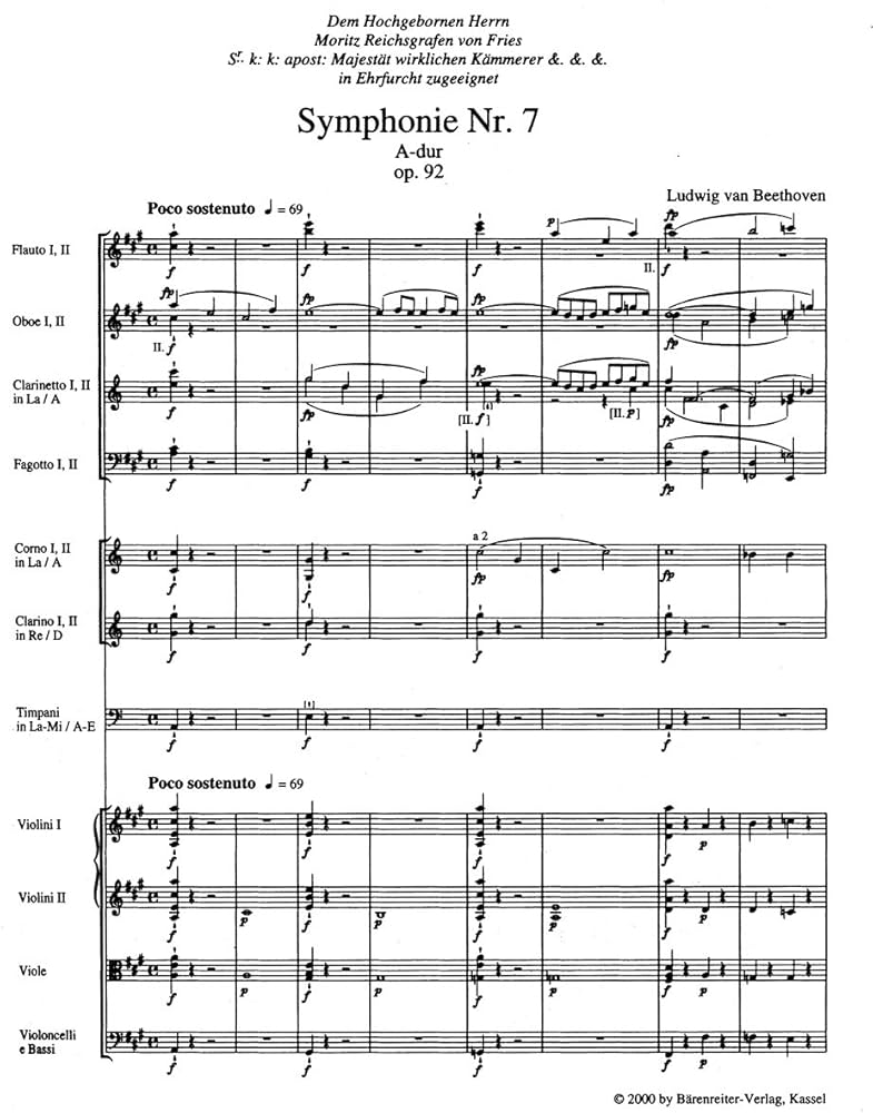 ベートーヴェン: 交響曲 第7番 イ長調 Op.92/ベーレンライター社/デル