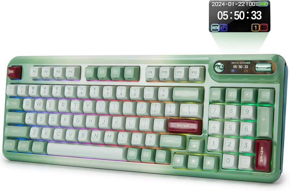 Amazon | KZZI Z98 ワイヤレスゲーミングキーボード OLED スマート