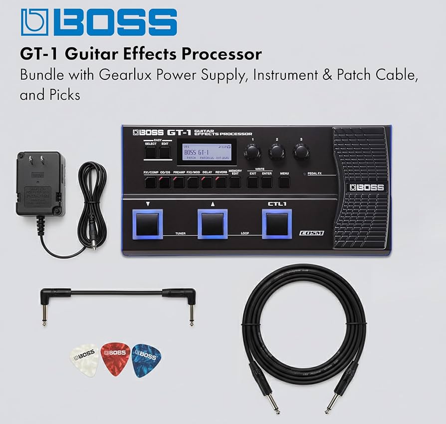 Amazon.com: BOSS GT-1 Guitar Effects Processor Bundle with Gearlux