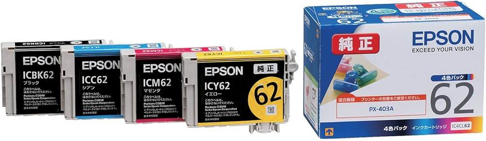 Amazon.co.jp: エプソン 純正 インクカートリッジ クリップ IC4CL62 4