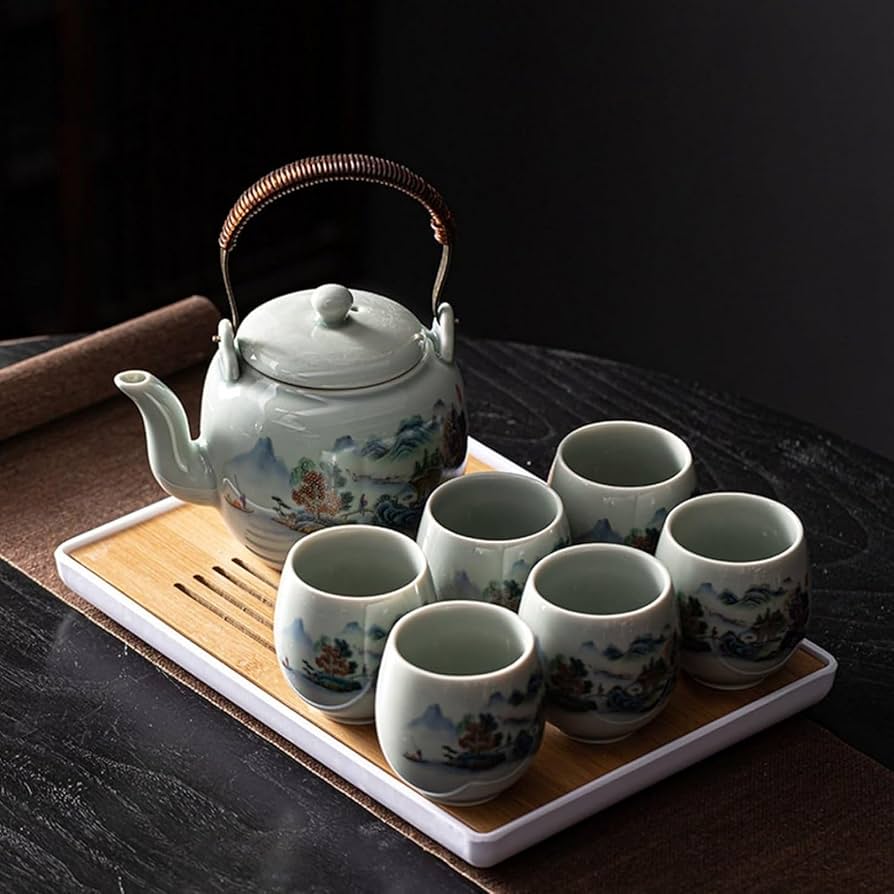 Amazon.co.jp: 茶具セット 陶器 湯呑みセット 7点セット ティーセット