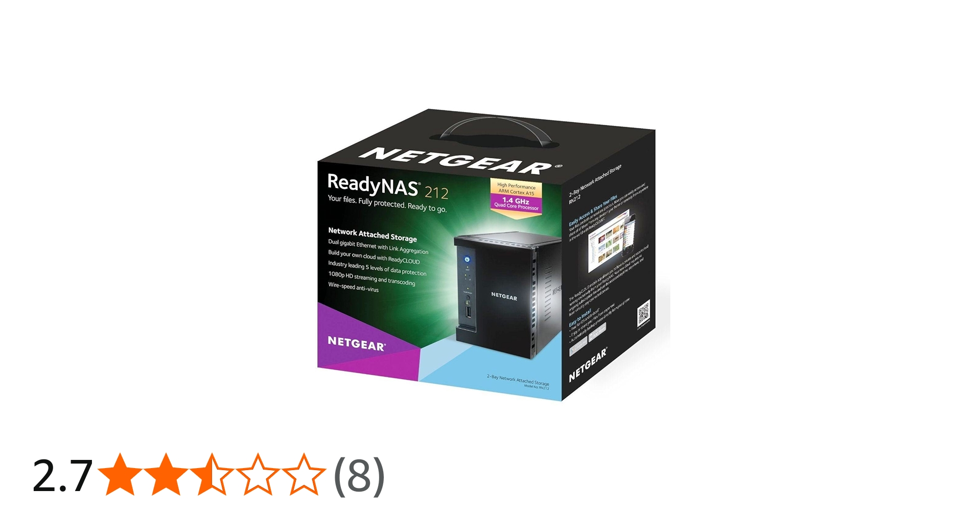 Netgear ReadyNAS 212 RN21200-100INS 2-Bay Diskless Network