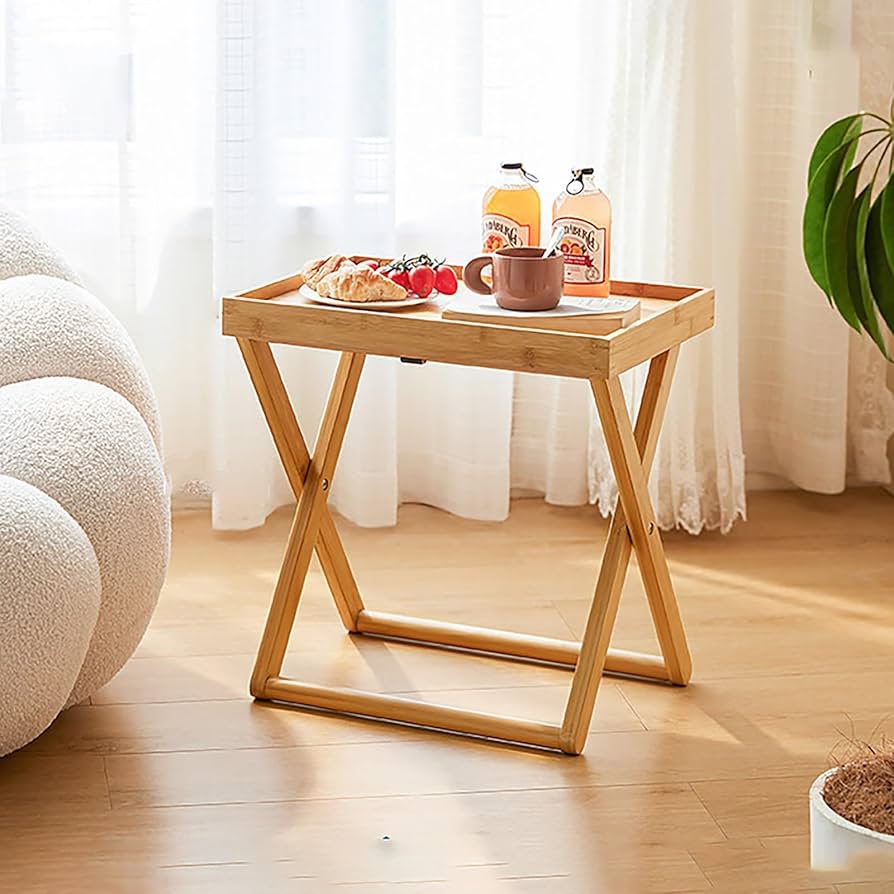 Amazon｜折りたたみ式寮のベッドサイドテーブル 木製エンドテーブル