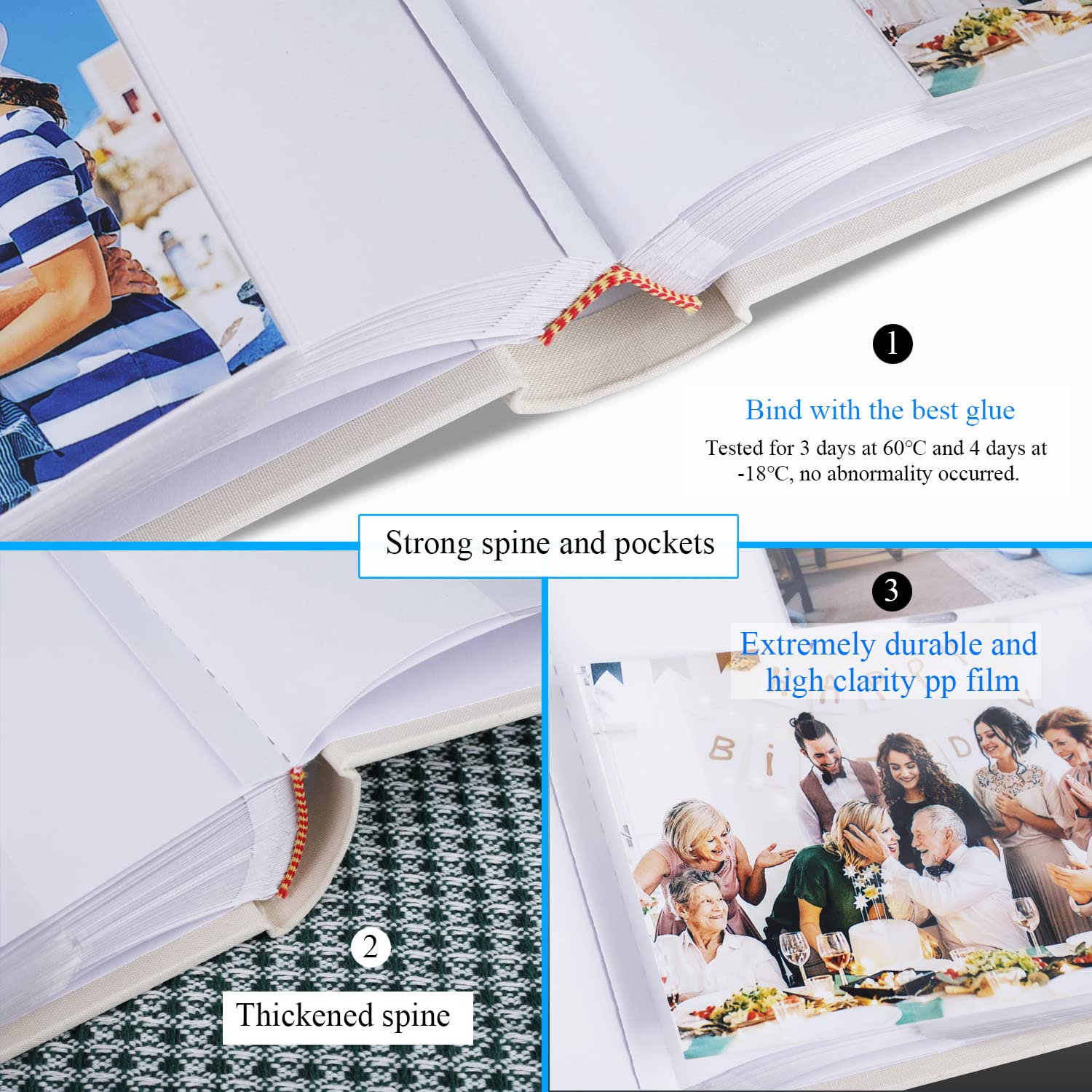 Amazon.com: 1DOT2 Luxury Fabric Photo Album 4x6 With Writing Space