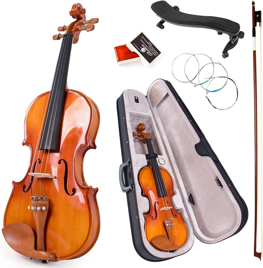 Amazon | バイオリン, フルサイズ4/4 ソリッドウッド 初心者入門セット