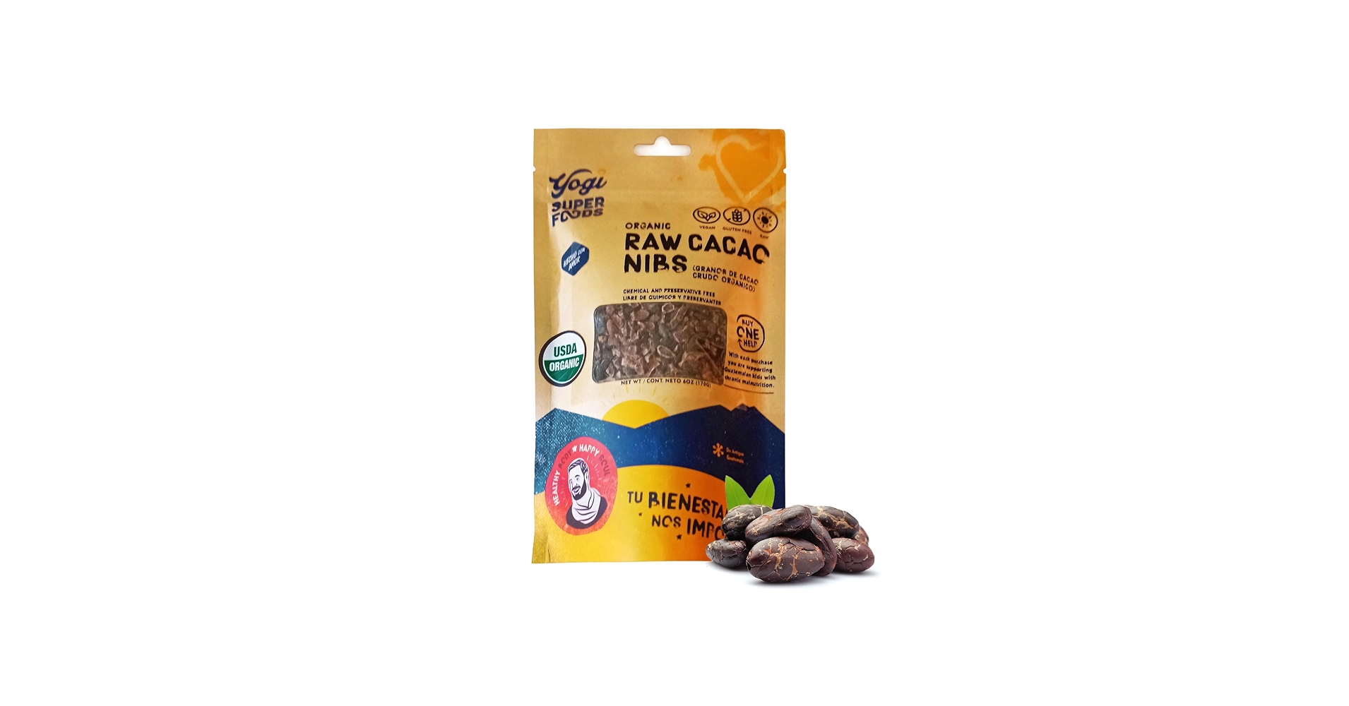 Amazon.com : Yogi Super Foods Organic Raw Cacao Nibs, Unsweetened