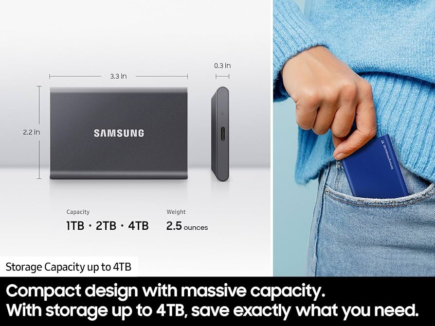 Amazon.com: SAMSUNG T7 Portable SSD, 4TB External Solid State