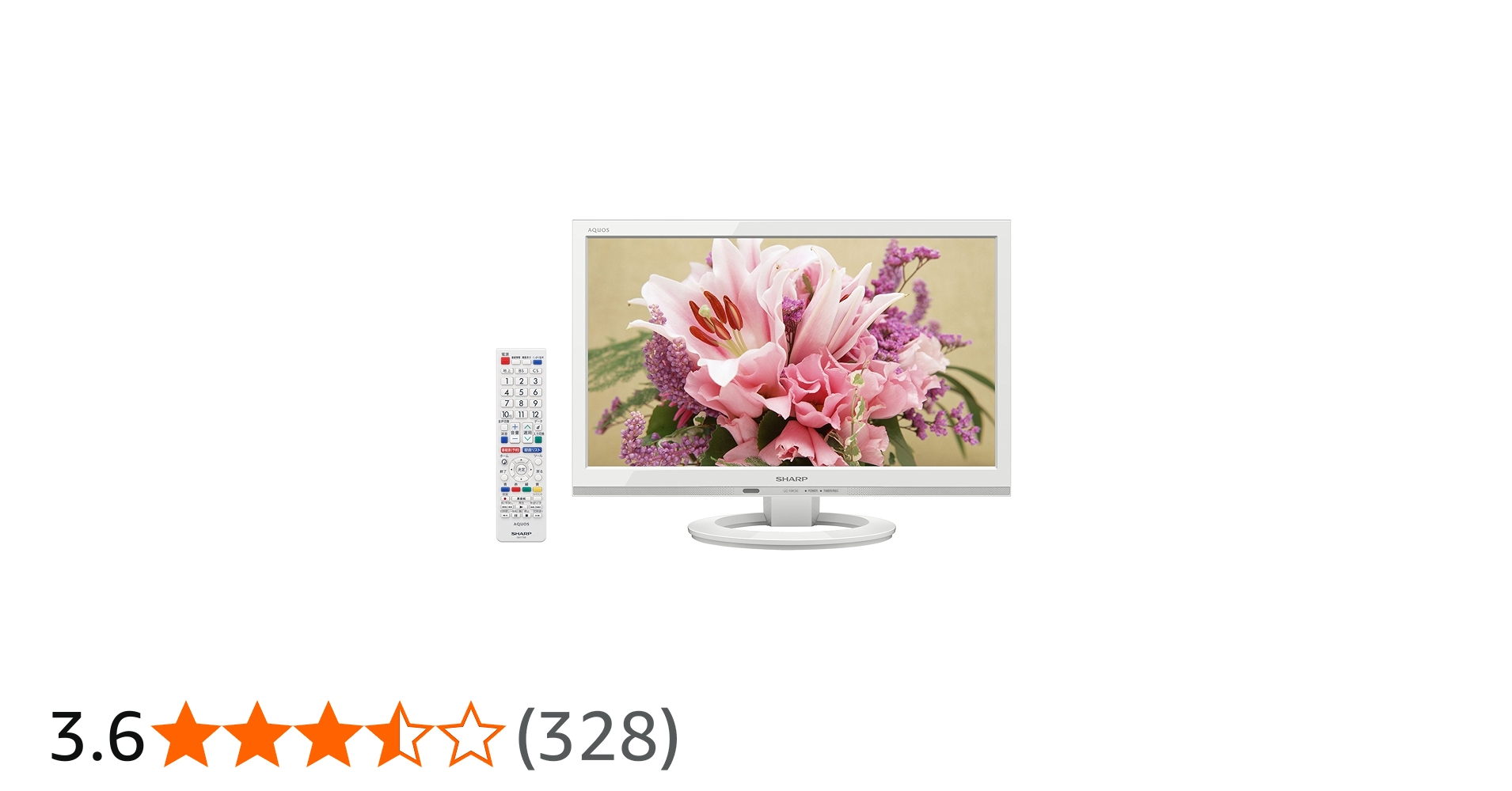 超美品 SHARP 19V型 液晶 テレビ ホワイト 白 2023年製 リモコン