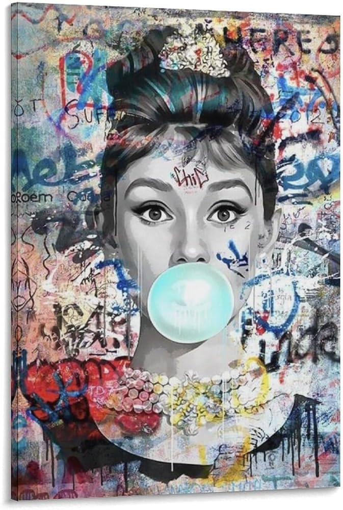 Amazon.co.jp: アートパネル 背景絵画 オードリー ヘップバーン