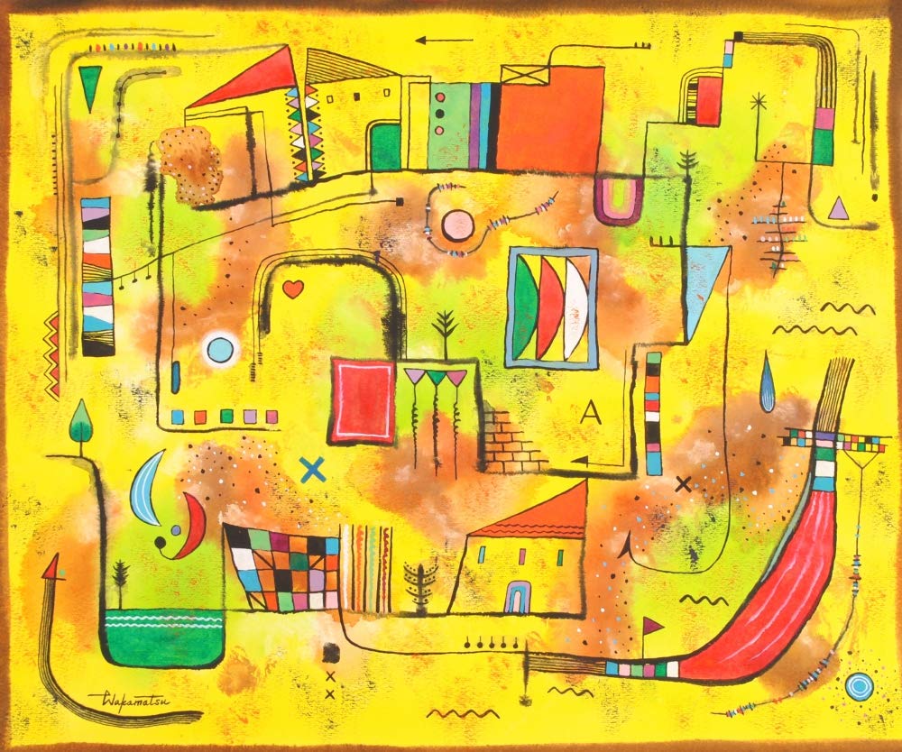 Amazon | 若松愛子 「インナートリップ NO-22」 抽象画 絵画 現代