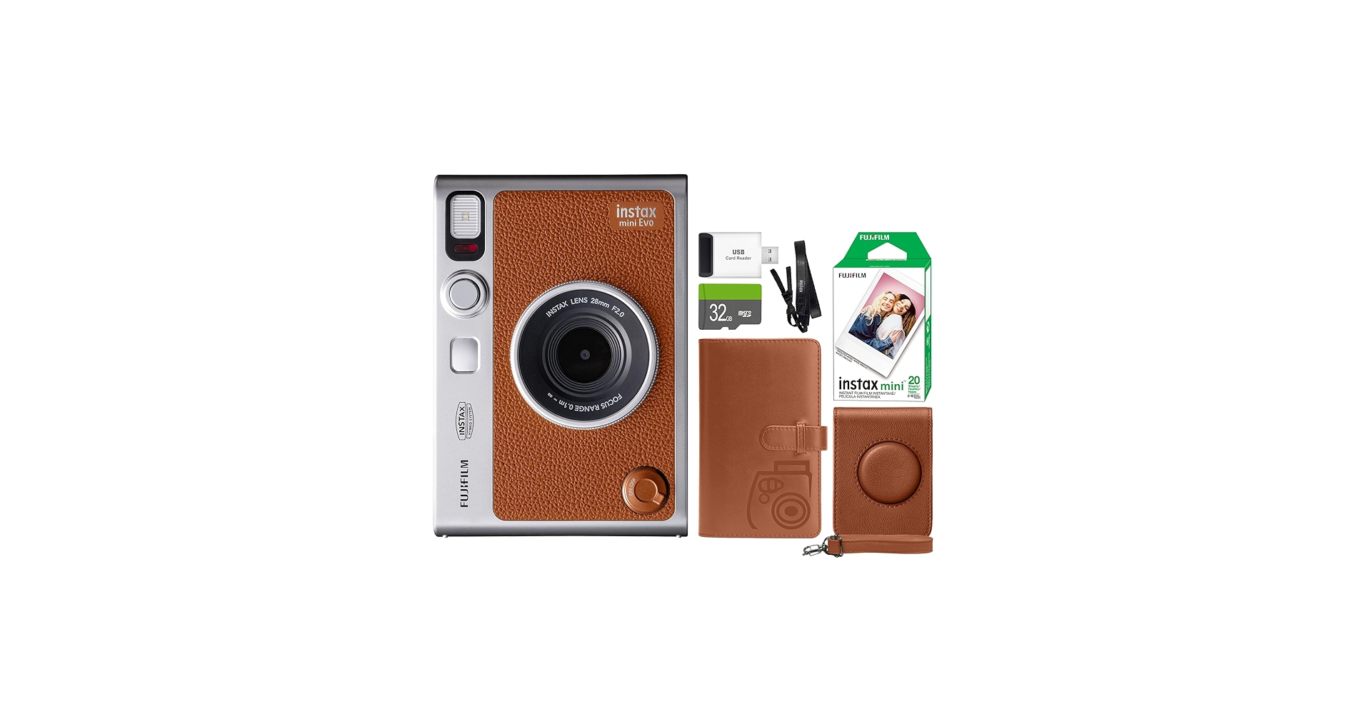 Amazon.com : FUJIFILM INSTAX Mini EVO Hybrid Instant Camera Brown