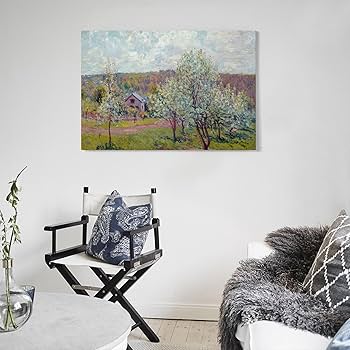 Amazon.co.jp: パリの春、リンゴの花、1879年 アルフレッド・シスレー