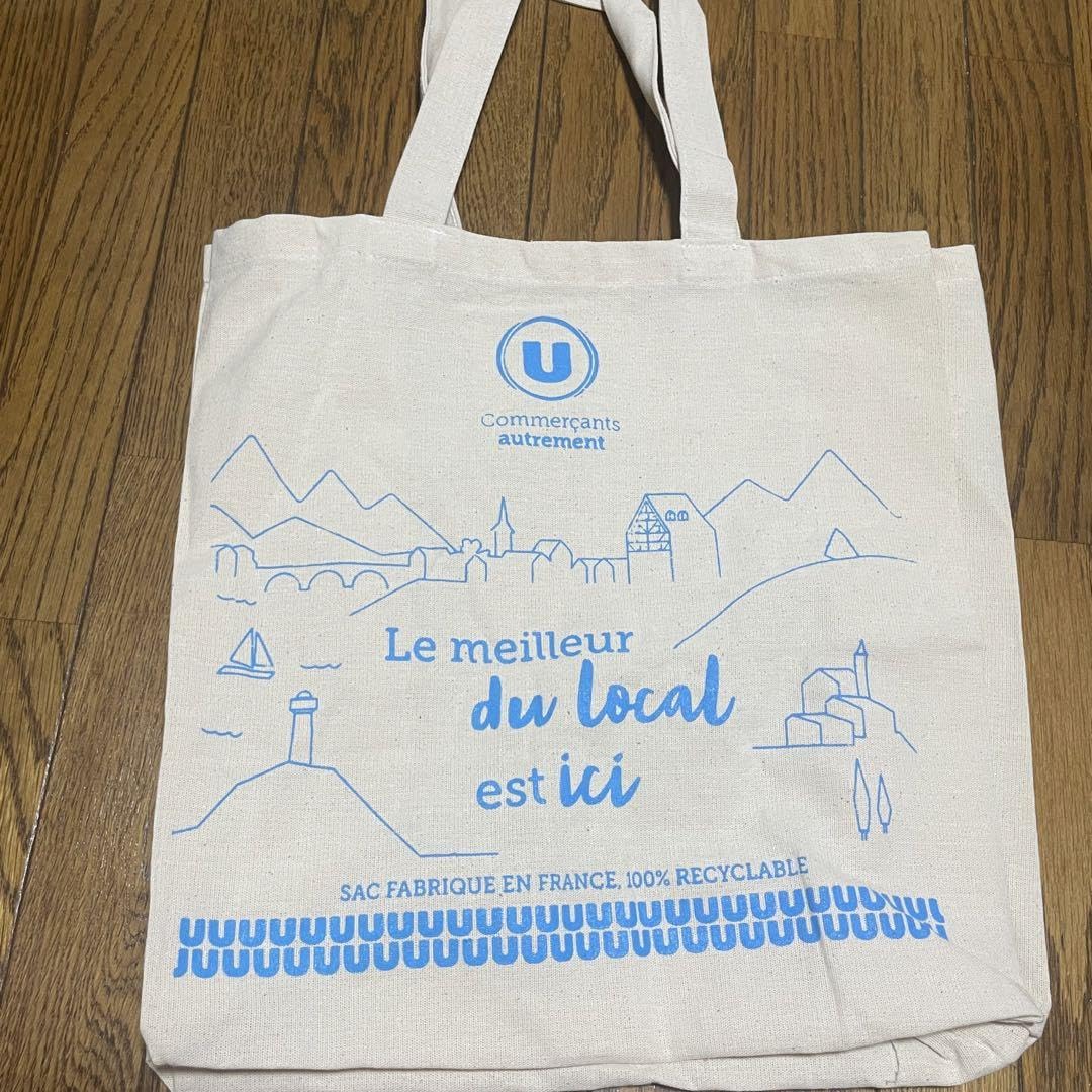 Amazon.co.jp: フランス スーパーU エコバッグ トートバッグ リネン