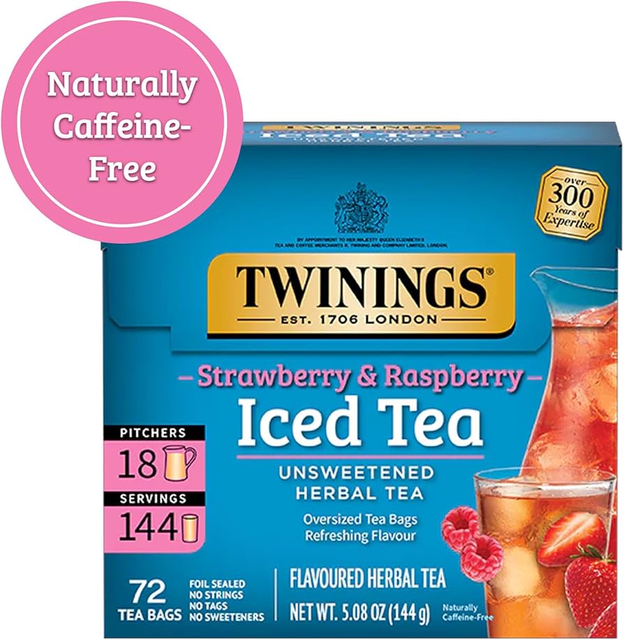 Amazon.com : Twinings Strawberry & Raspberry Herbal Iced Tea, 72