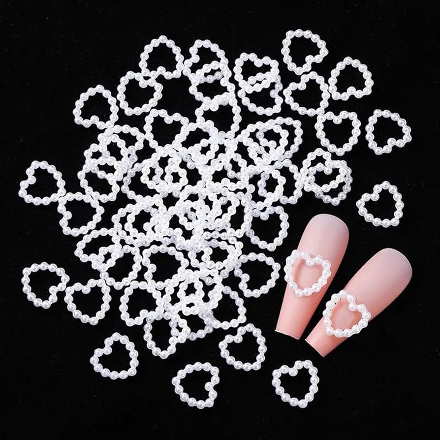 Amazon.co.jp: ネイルパーツ パール 約200個 3D 立体 ハート ネイル