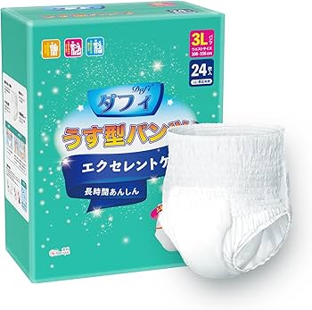 Amazon | ダフィ 大人用紙おむつ パンツタイプ 24枚 4回吸収 3Lサイズ