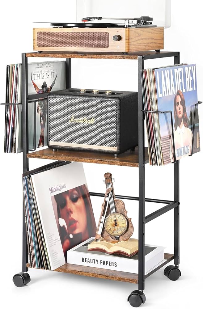 Amazon.co.jp: VINAEMO レコードラック、レコード棚、レコード