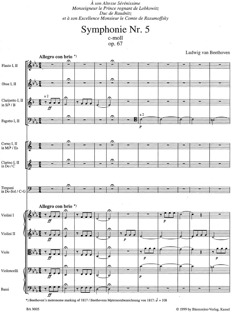 Beethoven: Symphony No. 5 in C Minor, Op. 67 (Full Score): Ludwig