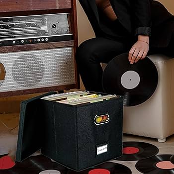 Amazon｜レコード箱、アルバムボックス,蓋とハンドル付きアルバム収納