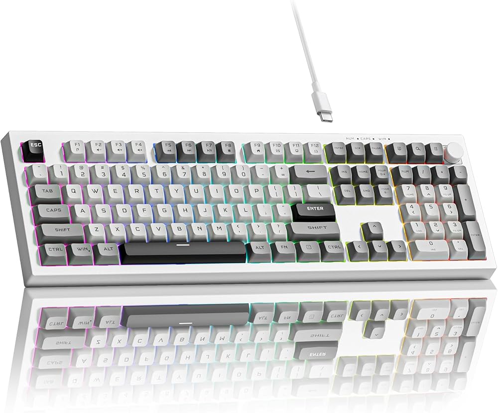 Amazon | Womier メカニカル式ゲーミングキーボード フルサイズ104キー