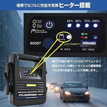 Amazon | 88HOUSE ジャンプスターター 12V 大容量 修理対応可 20000mAh