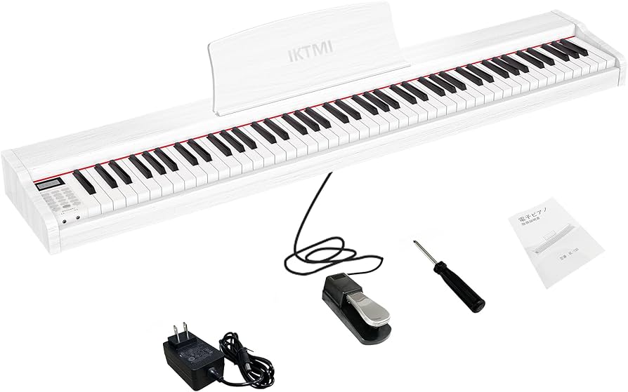Amazon | IKTMI 電子ピアノ 88鍵盤 ペダル付き 木製 電子 ピアノ 88鍵