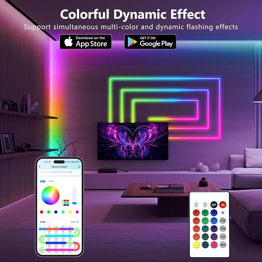 Amazon.com: dalattin 16.4 ft Neon Rope Lights,IC-RGBW Color