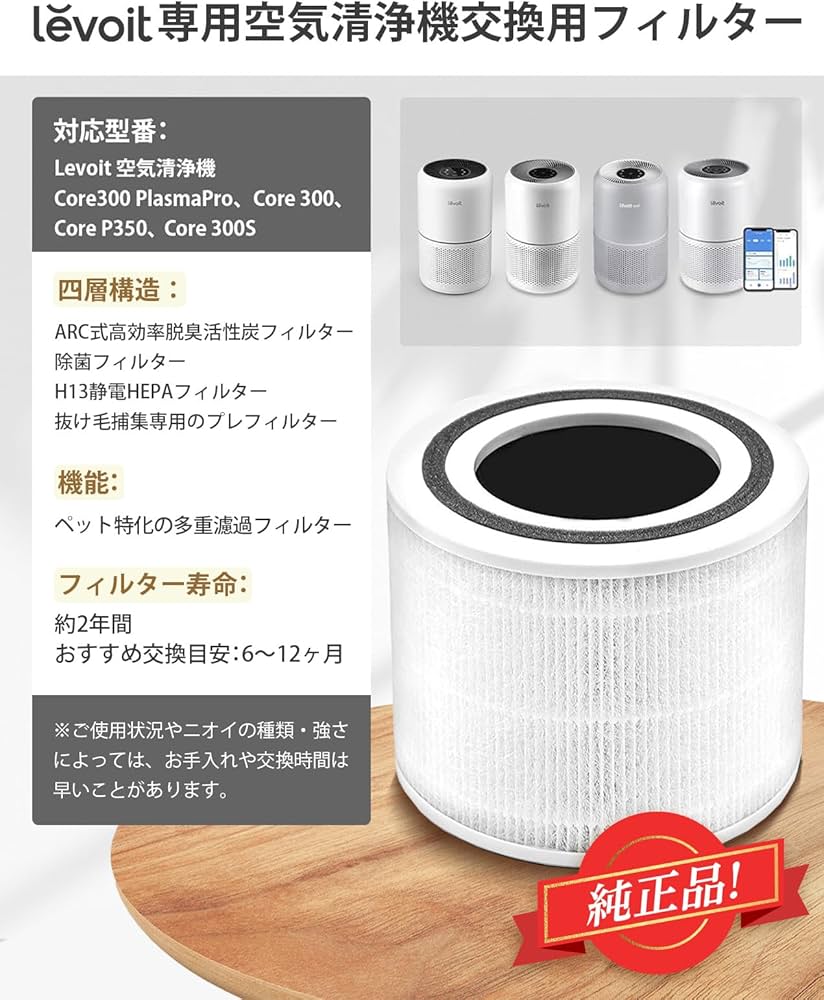 Amazon | 【純正品】Levoit (レボイト) 空気清浄機 Core P350 交換用