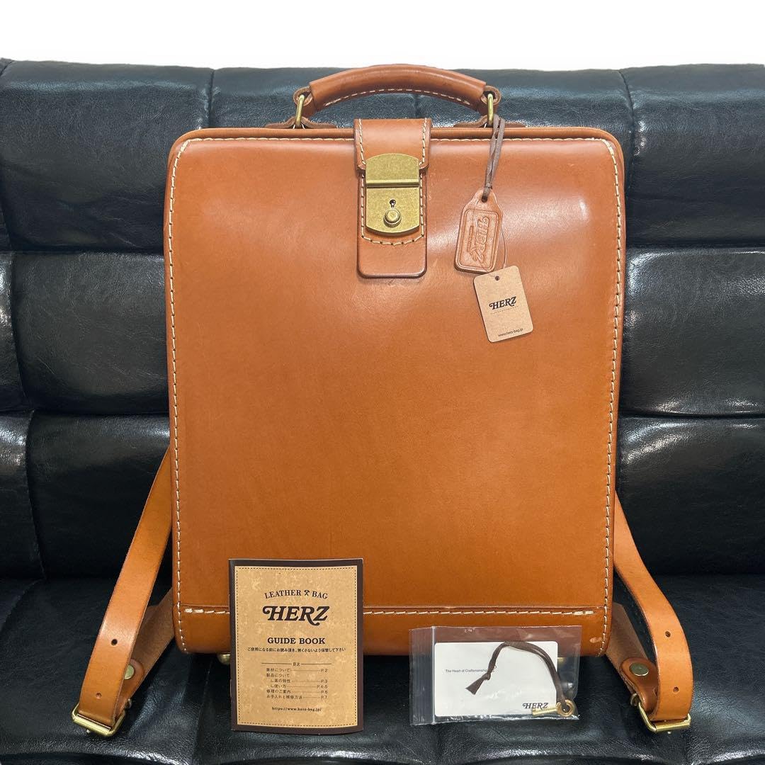 Amazon.co.jp: HERZ ヘルツ キャメル ダレスリュックM レザー ビジネス