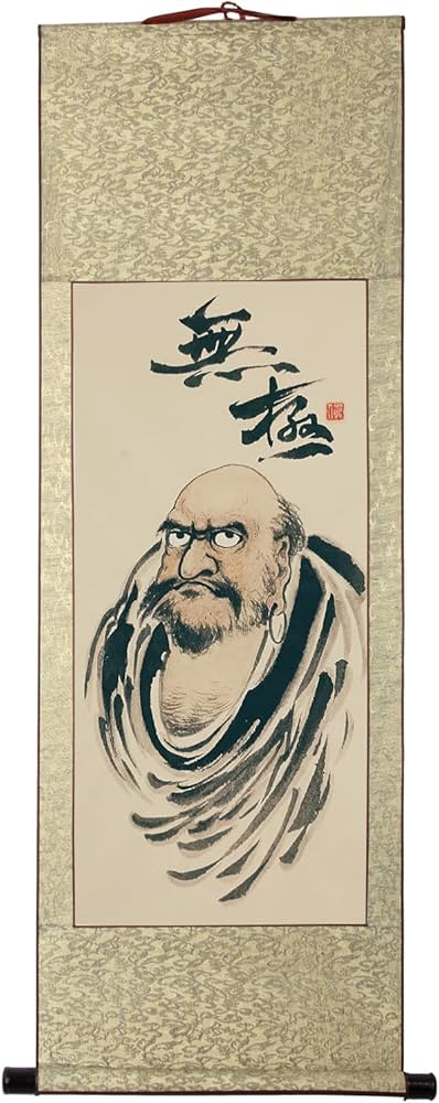 Amazon｜画家手描き 掛け軸 超お得 仏画 水墨画 菩提だるま ダルマ祖師