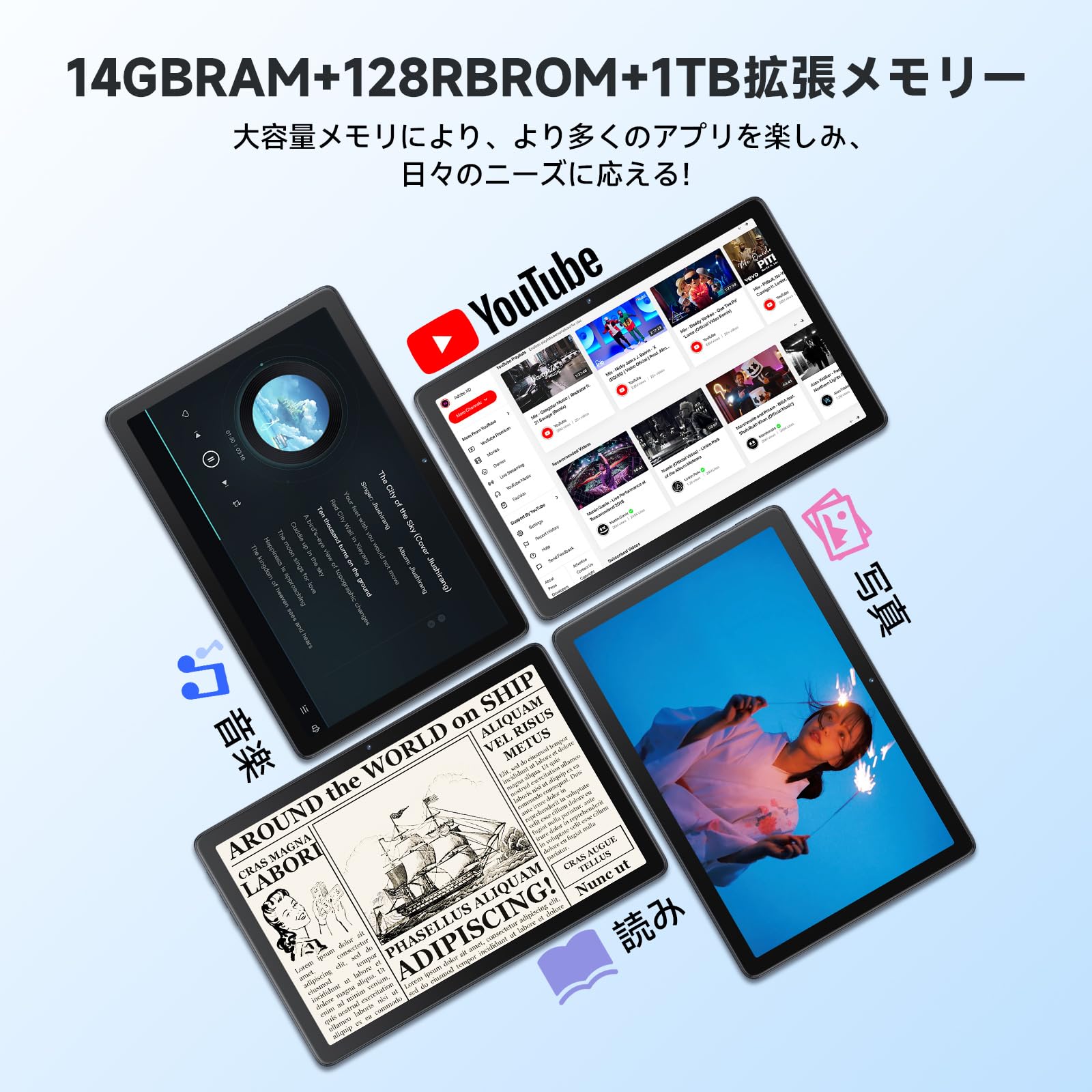 Amazon.co.jp: タブレット10インチ 2025初登場 Android 14タブレット