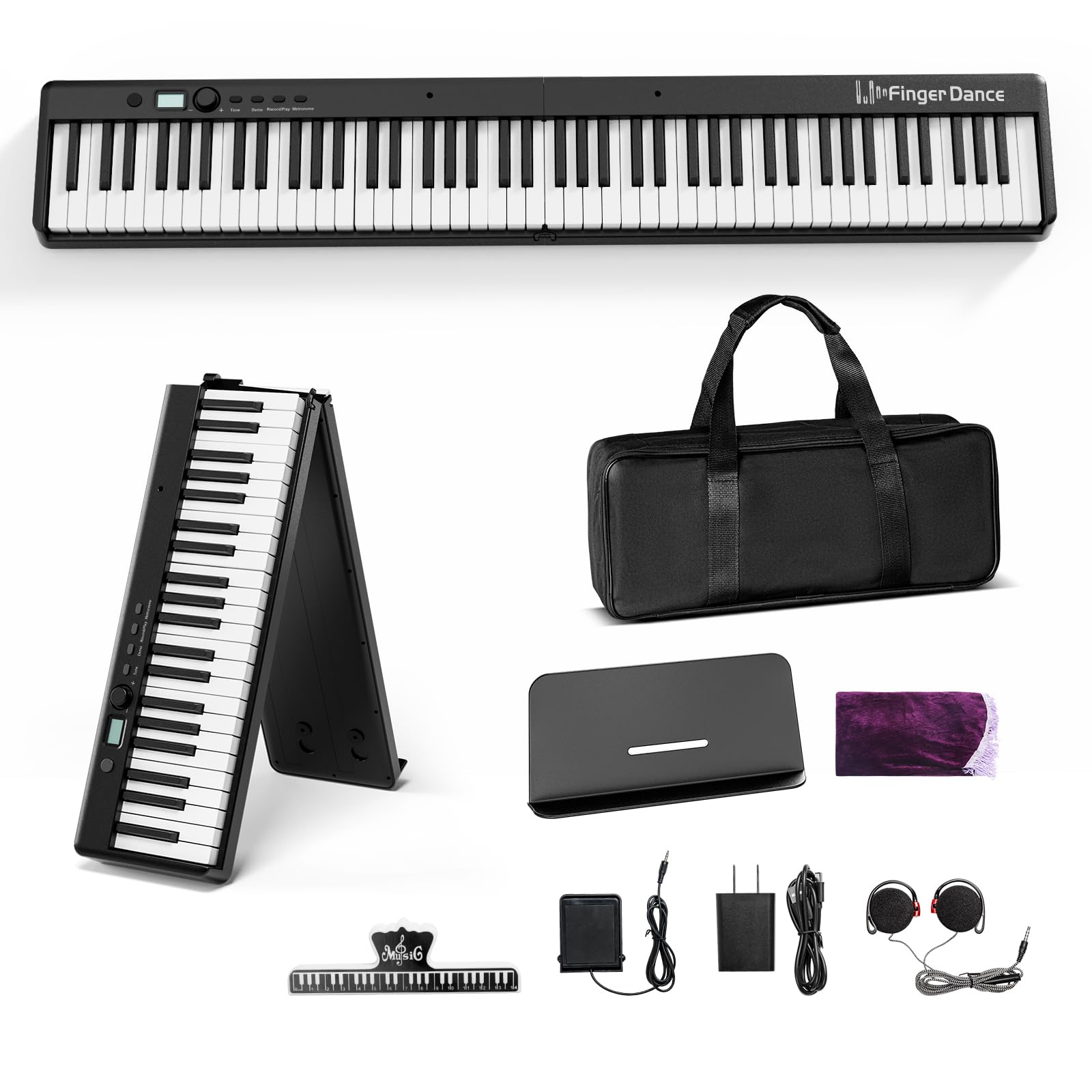 Amazon.com: Finger Dance Folding Piano Keyboard 88 Keys, Portable