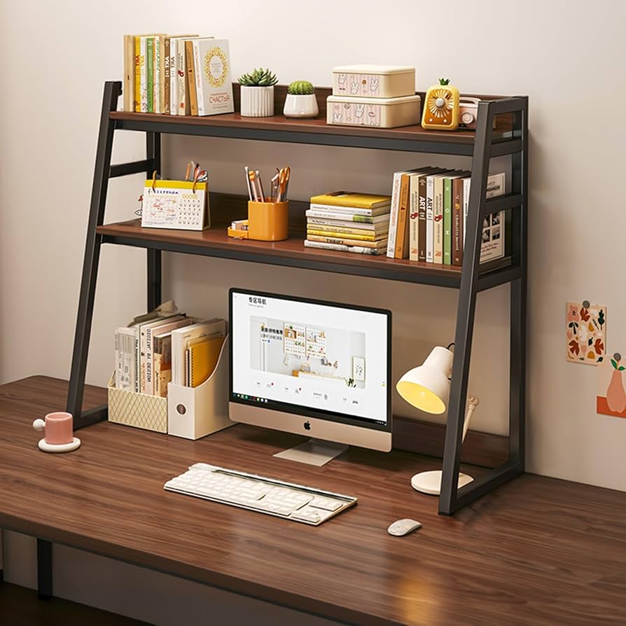 Amazon.co.jp: YHPBDZWデスク上置き棚 二重層 卓上本棚 デスク上収納