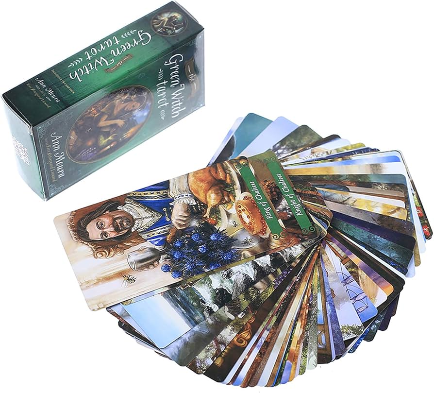 Amazon.co.jp: 78pcs緑の魔女のタロットカードデッキ、魔術の実践と