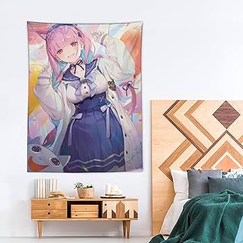 Amazon.co.jp: タペストリー 萌え キャラクター柄 VTuber 湊様 あく