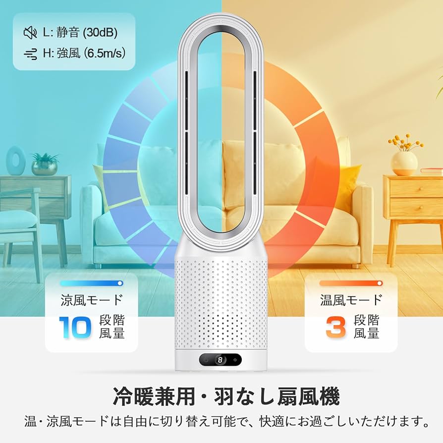 Amazon | 【新登場・冷暖兼用羽なし扇風機】SAMONIC タワーファン