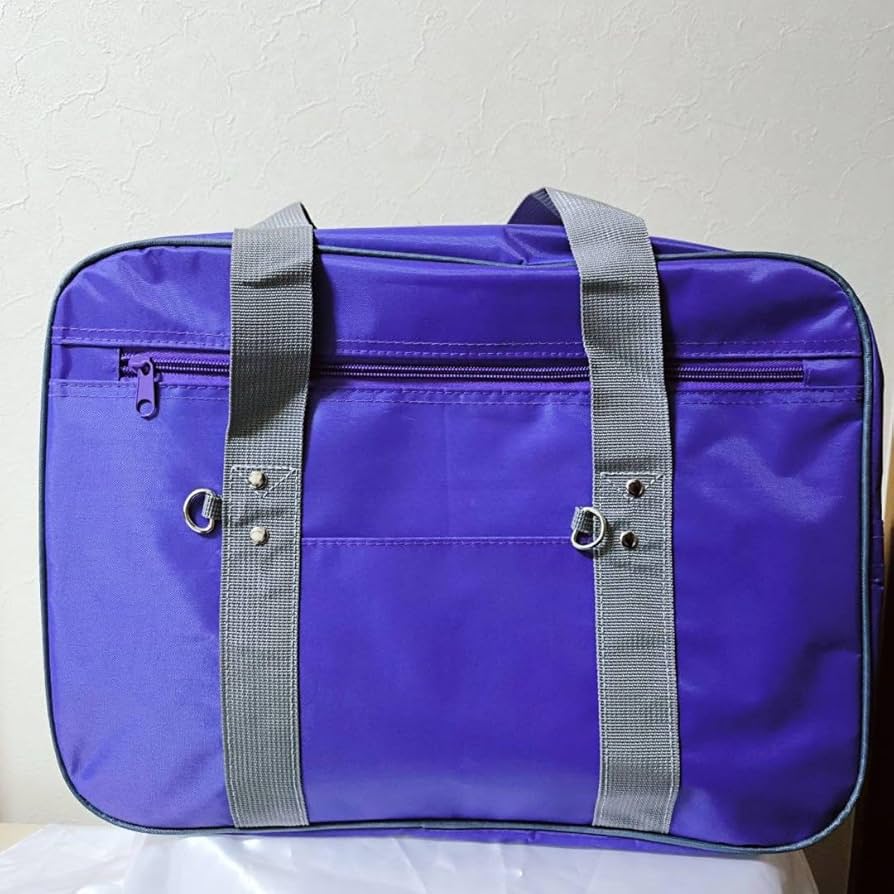 Amazon.co.jp: スクールバッグ スクバ 紫 旧ワッペ 似 スクールバッグ