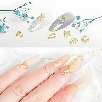 Amazon.co.jp: bardsxgfg(あき) ネイルパーツ イニシャル A-Z 26文字