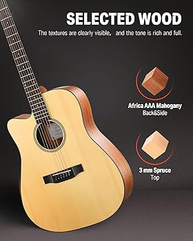 Amazon | Donner アコースティックギター 左利き アコギ 41インチ