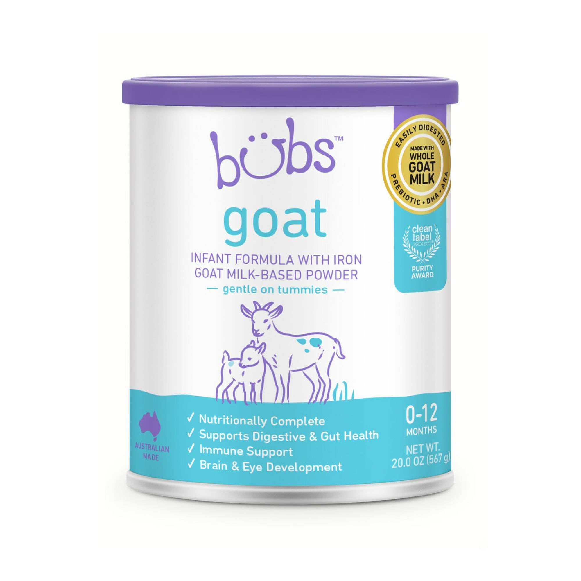 Amazon.com: Bubs Whole Goat Milk Formula with Iron, Goat Milk