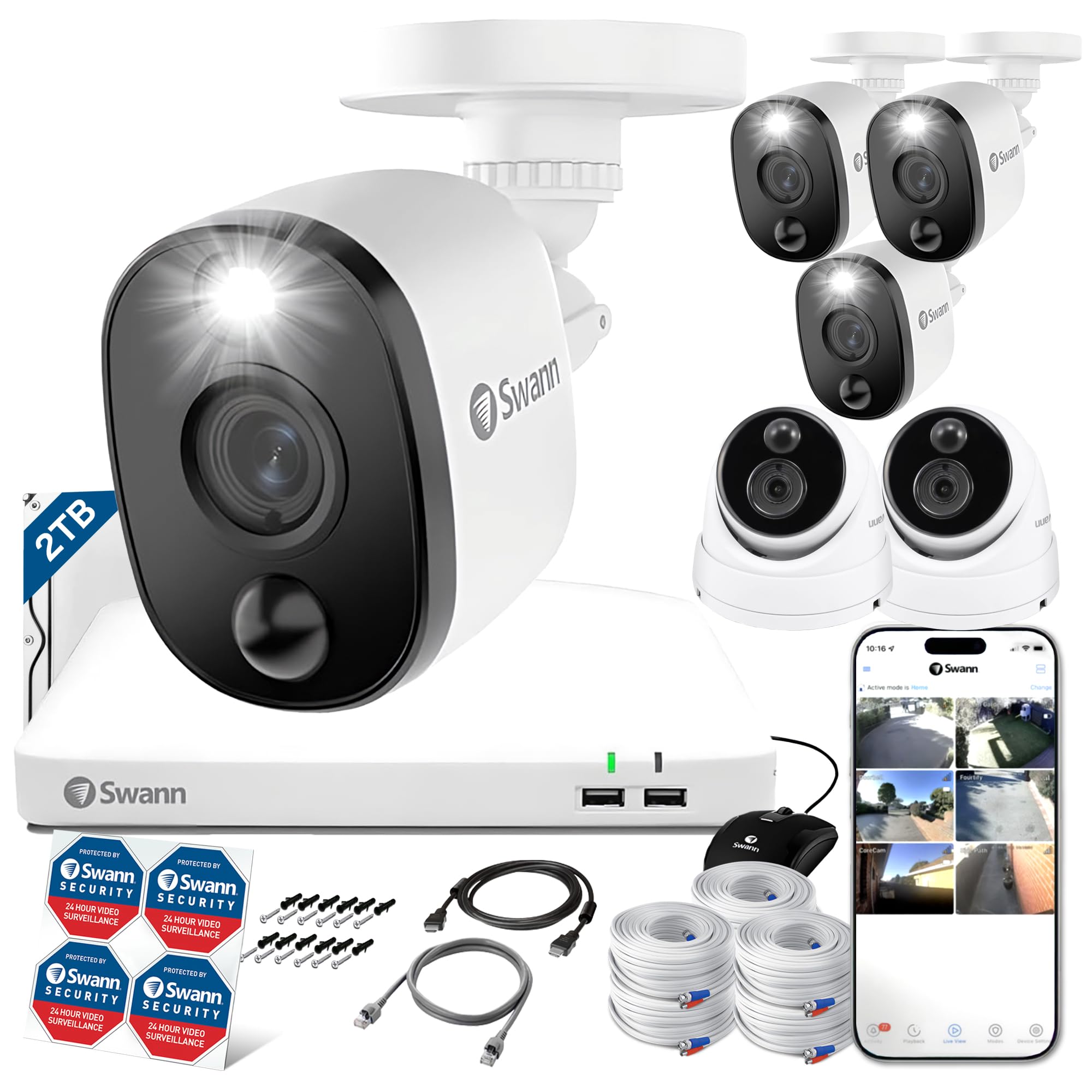 Amazon.co.jp: Swann セキュリティカメラ 8ch 4K(800万画素) DVR