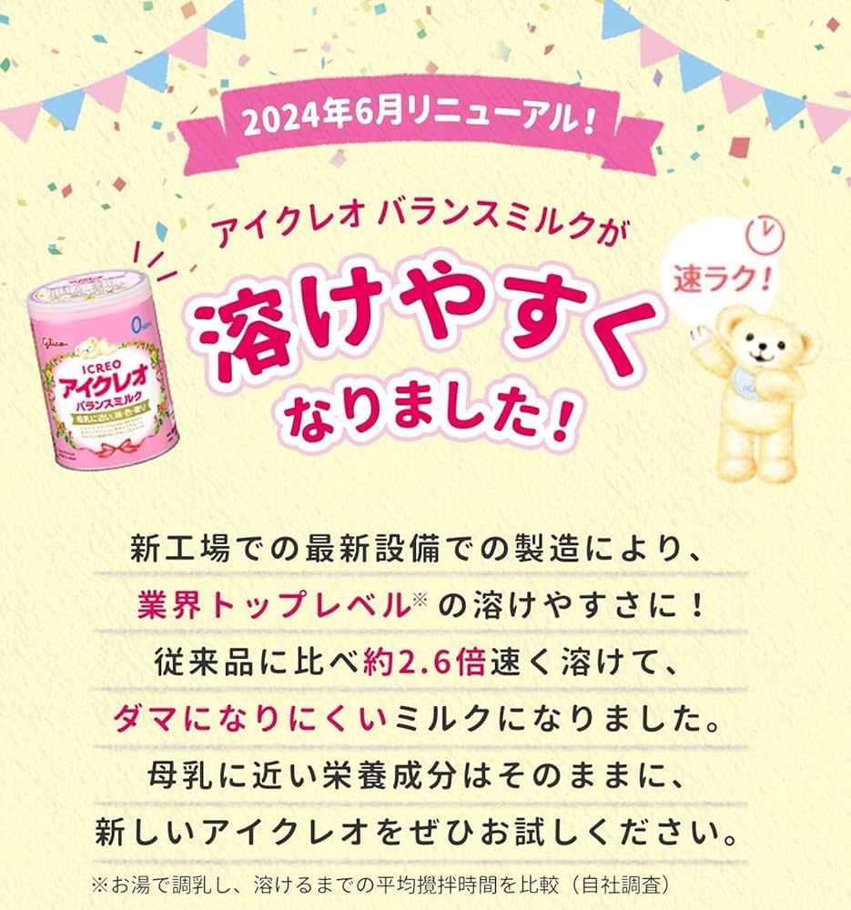 Amazon.co.jp: アイクレオ バランスミルク 320g×2缶 江崎グリコ