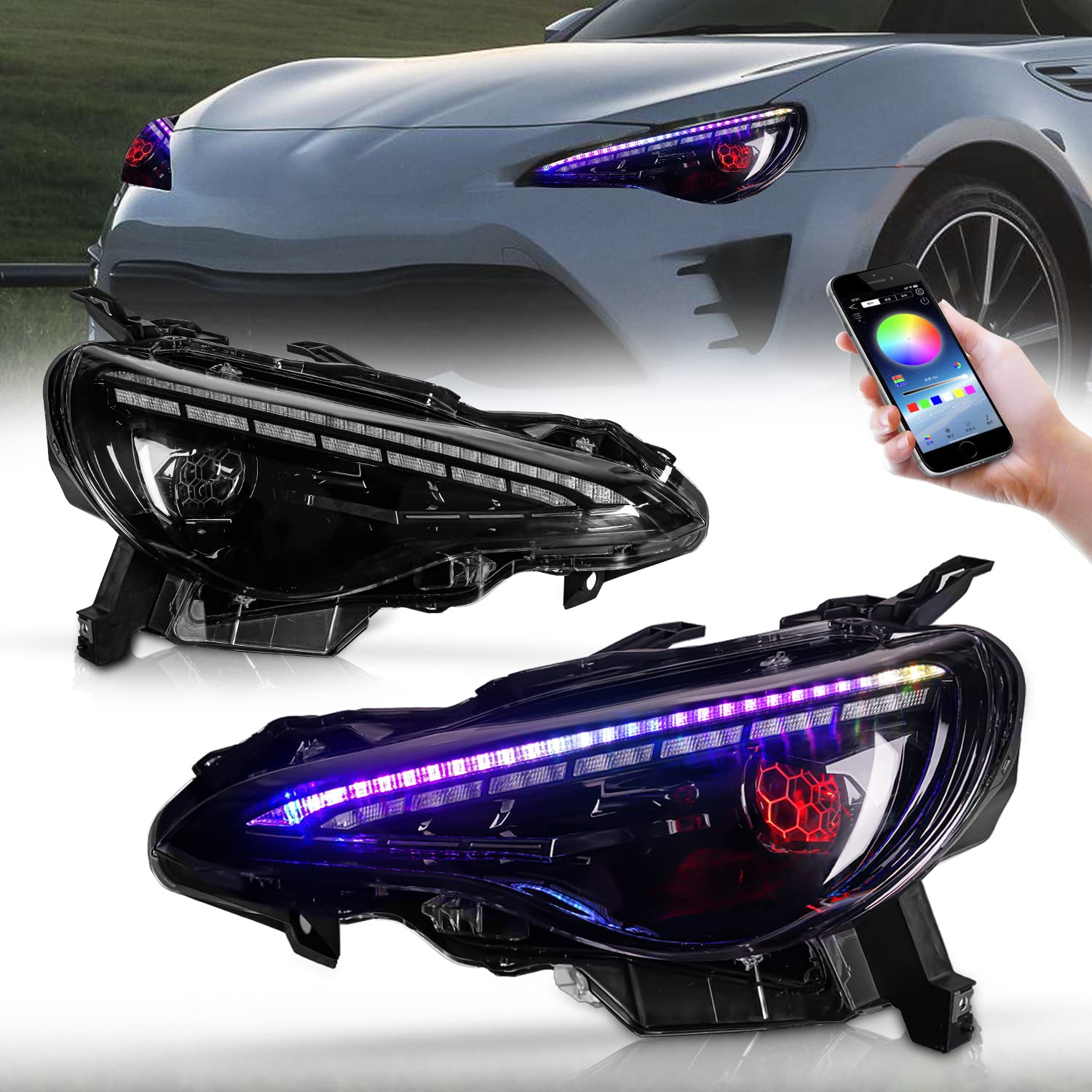 Amazon | トヨタ86ヘッドライトRGB機能 GT86ヘッドライト スバル BRZ