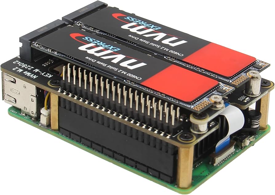 Amazon.com: Geekworm X1004 PCIe to Dual M.2 HAT NVMe 2280 SSD PCIe