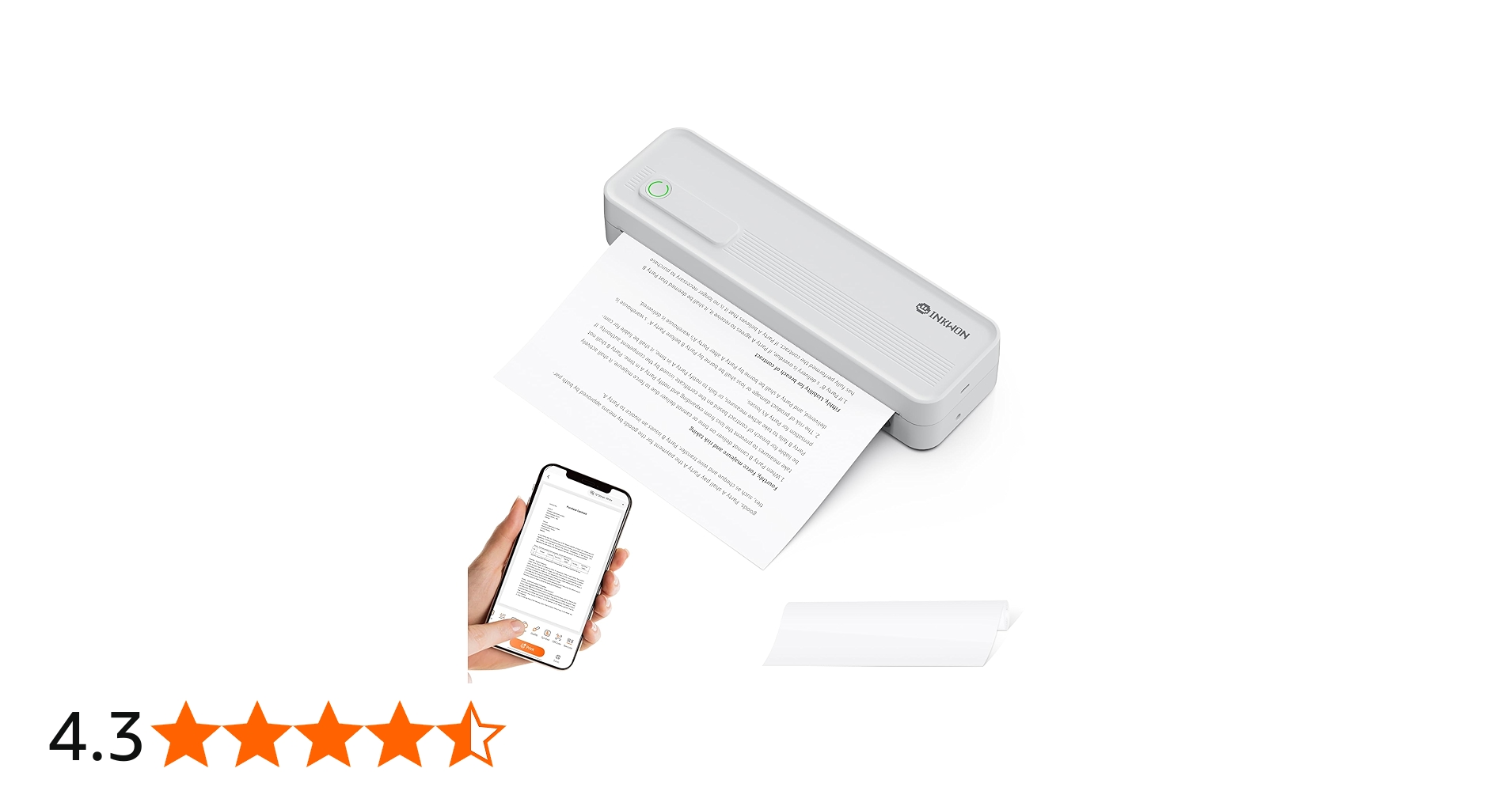 Amazon.co.jp: InkWon A41 モバイルプリンター A4対応 インクレス