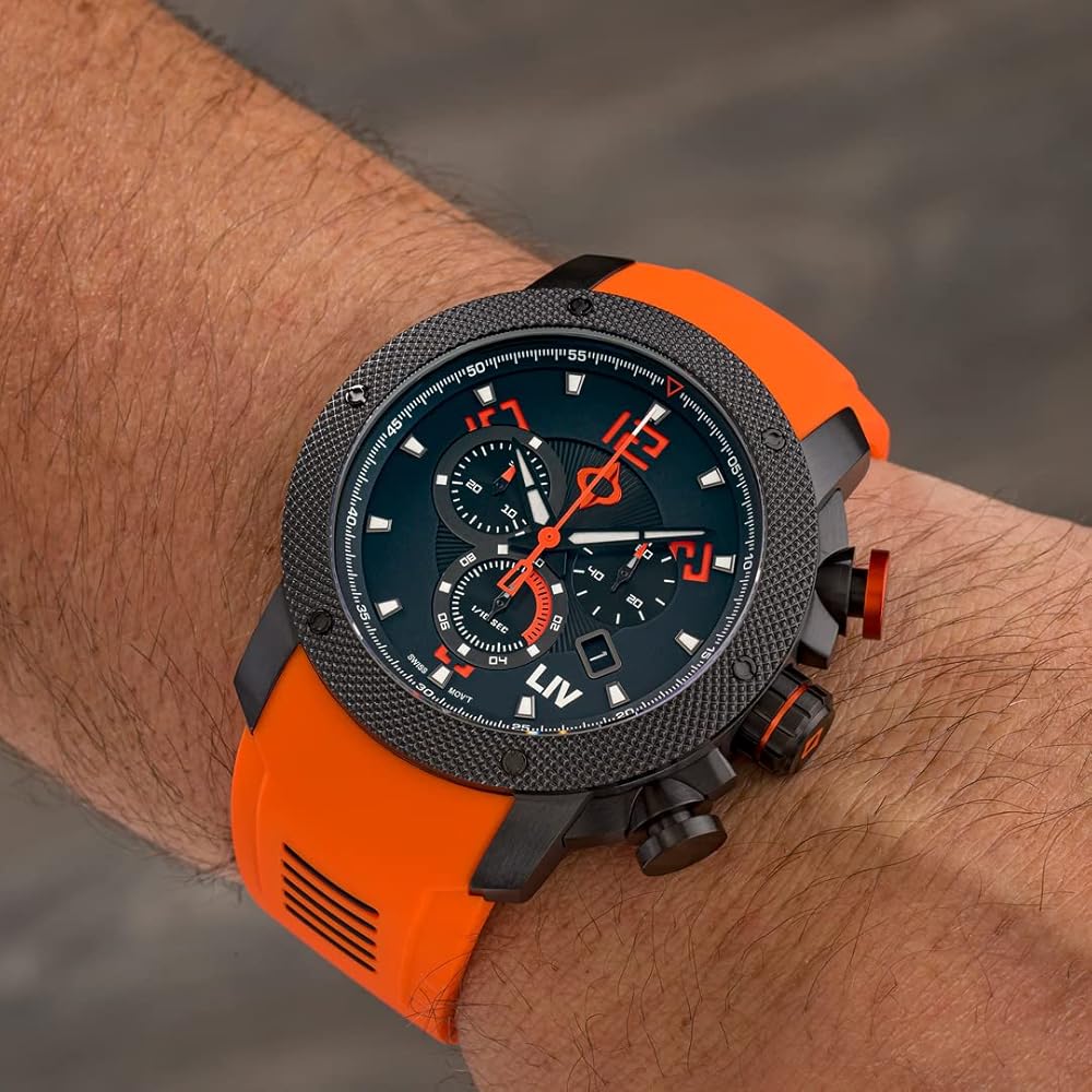 Amazon.com: LIV GX1 Swiss Made Chronograph 45mm 316L SS Case, 3D